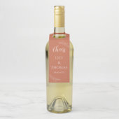 Boho Terrakotta Hochzeit Klassiker Flaschenanhänger (Auf Flasche)