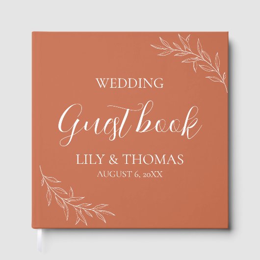Boho Terrakotta Hochzeit Klassiker Gästebuch (Vorderseite)