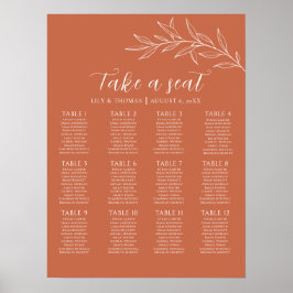 Boho Terrakotta Hochzeit Klassiker Poster