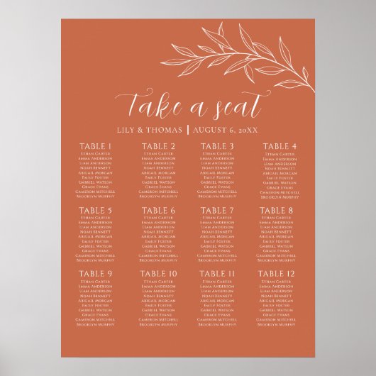 Boho Terrakotta Hochzeit Klassiker Poster (Vorne)