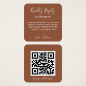 Boho-Terrakotta-Hochzeits-Website QR-Code RSVP (Vorne & Hinten)