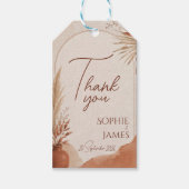 Boho-Terrakotta-Hochzeitsaufkleber Geschenkanhänger (Vorderseite)