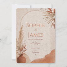 Boho-Terrakotta-Hochzeitseinladung