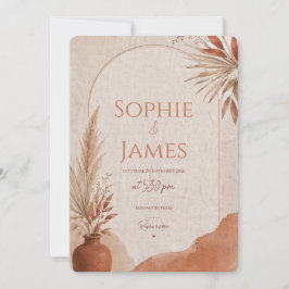 Boho-Terrakotta-Hochzeitseinladung Einladung