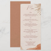 Boho-Terrakotta-Hochzeitsmenü Menükarte (Vorne/Hinten)