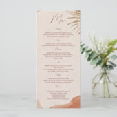 Boho-Terrakotta-Hochzeitsmenü Menükarte (Stehend Vorderseite)