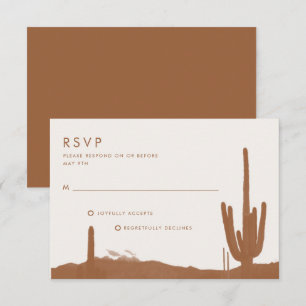 Boho-Terrakotta-Kaktus-Wüstenhochzeit RSVP Karte