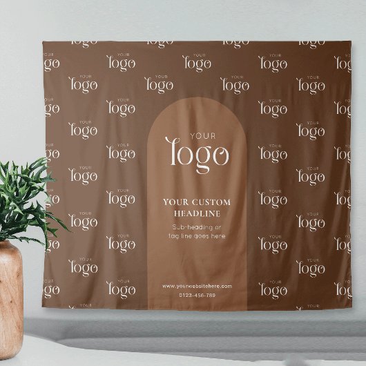 Boho-Terrakotta-Logo Step & Repeat Event-Hintergru Wandteppich