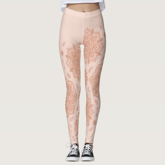 Boho-Terrakotta-Mandala Leggings (Vorderseite)