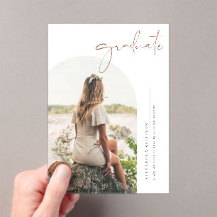 Boho Terrakotta Minimalistischer Bogen Foto Abschl Acryleinladungen