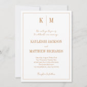 Boho-Terrakotta-Monogramm Elegante Hochzeit Einladung (Vorderseite)