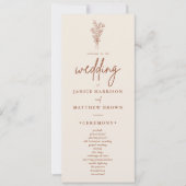 Boho Terrakotta-Orange Hochzeitsprogramm (Vorderseite)