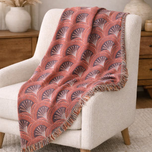 Boho-Terrakotta-Palmwedel-Fächer-Schuppenmuster  Decke