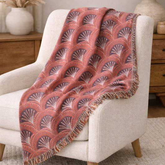 Boho-Terrakotta-Palmwedel-Fächer-Schuppenmuster Decke