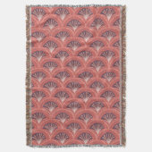 Boho-Terrakotta-Palmwedel-Fächer-Schuppenmuster Decke (Vorderseite Vertikal)