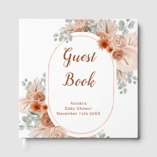 Boho-Terrakotta-Pampasgras-Baby-Party Gästebuch