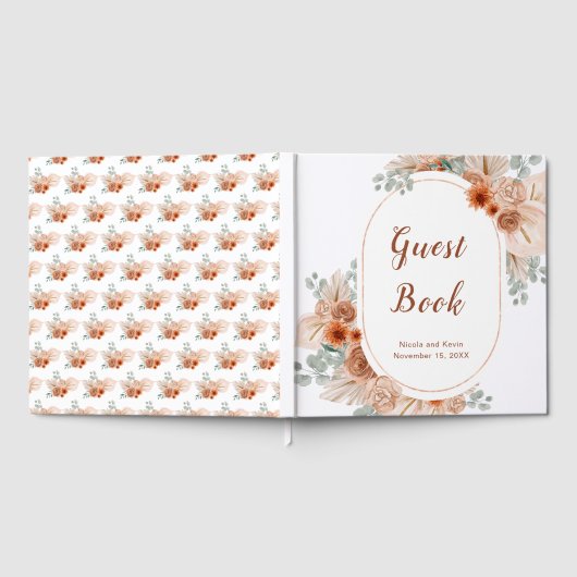 Boho-Terrakotta-Pampasgras-Gästebuch Gästebuch (Voll)