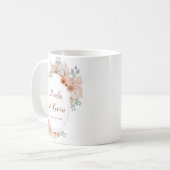 Boho-Terrakotta-Pampasgras-Hochzeit Kaffeetasse (Vorderseite Links)