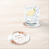 Boho-Terrakotta-Pampasgras-Hochzeit Runder Pappuntersetzer (Vor Ort)