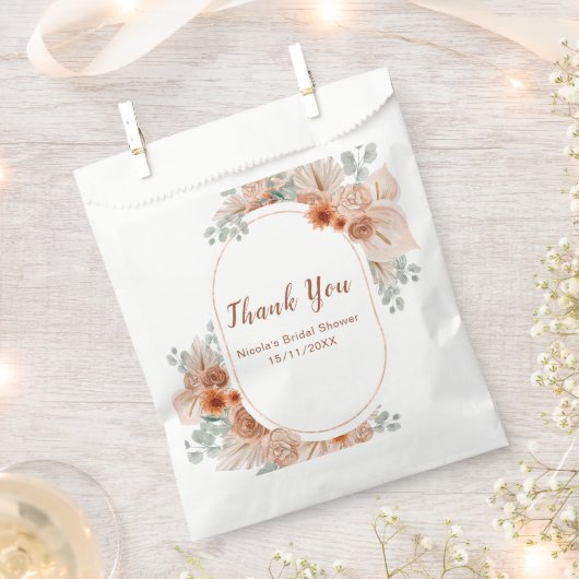 Boho Terrakotta-Pampasgras-Junggesellinnenabschied Geschenktütchen (Ausgeschnitten)