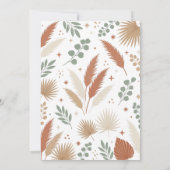 Boho Terrakotta Pampasgras Moderne Botanik Einladung (Rückseite)