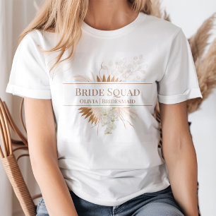 Boho-Terrakotta-Pampasgras-Orchidee Braut-Truppe T-Shirt