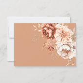 Boho Terrakotta Pfirsich & Creme Blumen QR Code RSVP Karte (Rückseite)