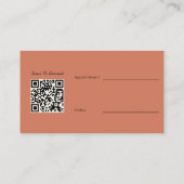 Boho-Terrakotta-QR-Code-Termin-Fotograf Visitenkarte (Rückseite)