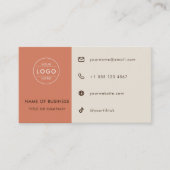 Boho-Terrakotta-QR-Code-Termin-Fotograf Visitenkarte (Vorderseite)