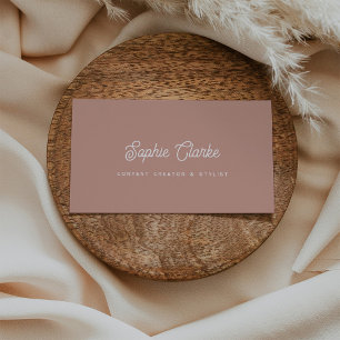 Boho Terrakotta   Retro-Schrift mit QR-Code Visitenkarte