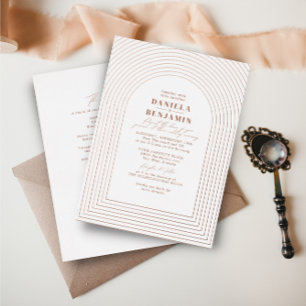 Boho-Terrakotta-Rost-Hochzeitsbogen & RSVP-QR-Code Folieneinladung
