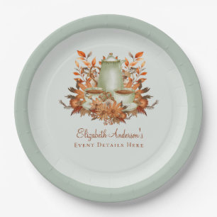 Boho-Terrakotta-Sage-Teeparty-Blumen-Dinner Pappteller