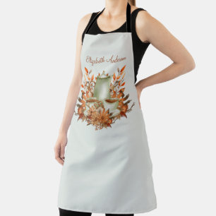 Boho-Terrakotta-Salbei-Teeparty-Blumentasse Tee Sh Schürze