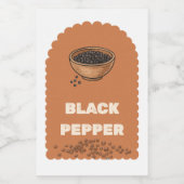Boho Terrakotta Schwarzer Pfeffer Gewürzglas Etike Lebensmitteletikett (Einzelnes Label)