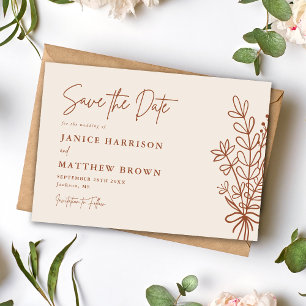 Boho Terrakotta Terracotta Rustikale Hochzeit Save The Date
