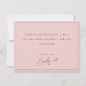 Boho Terrakotta- und Rosé-Farbton Brautparty-Danke Dankeskarte (Rückseite)