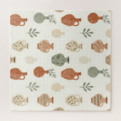 Boho-Terrakotta-Vasen Botanisches Muster Puzzle (Horizontal)