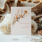 Boho Terrakotta Wildblumen Herbst-Hochzeitsprogram Programm