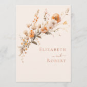 Boho Terrakotta Wildblumen Herbst-Hochzeitsprogram Programm (Vorderseite)