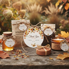 Boho-Terrakotta-Wildblumen-Herbsthochzeit-Danke Geschenkanhänger
