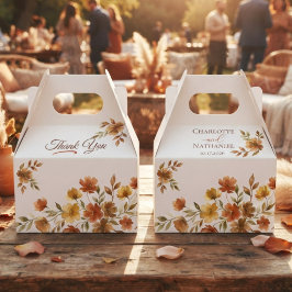 Boho-Terrakotta-Wildblumen-Herbsthochzeit-Giebel Geschenkschachtel