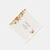 Boho-Terrakotta-Wildblumen-Herbsthochzeit Serviette (Ecke)