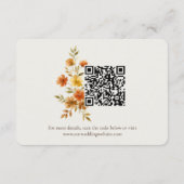 Boho-Terrakotta-Wildblumen-Hochzeits-QR-Code-Detai Begleitkarte (Rückseite)