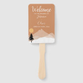 Boho-Terrakotta-Wüsten-Themen-Hochzeitsprogramm Fächer (Vorderseite)