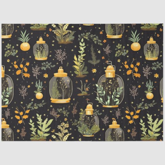 Boho Terrariums mit Pflanze Dekoupage Tissue Paper Seidenpapier (Vorderseite)