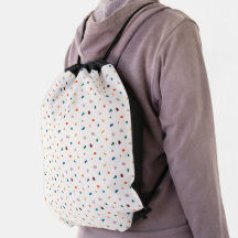 Boho Terrazzo Drawstring Bag - Fun Gym Bag