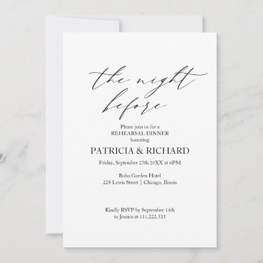 Boho The Night Before Probe Dinner Einladung (Vorderseite)