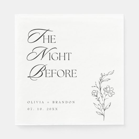 Boho The Night Before Probe Dinner Hochzeit Serviette (Vorderseite)