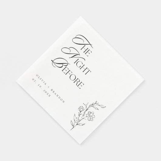 Boho The Night Before Probe Dinner Hochzeit Serviette (Ecke)
