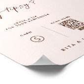 Boho Thema Venmo Tipp Ihr Barkeeper Hochzeitszeich Poster (Ecke)